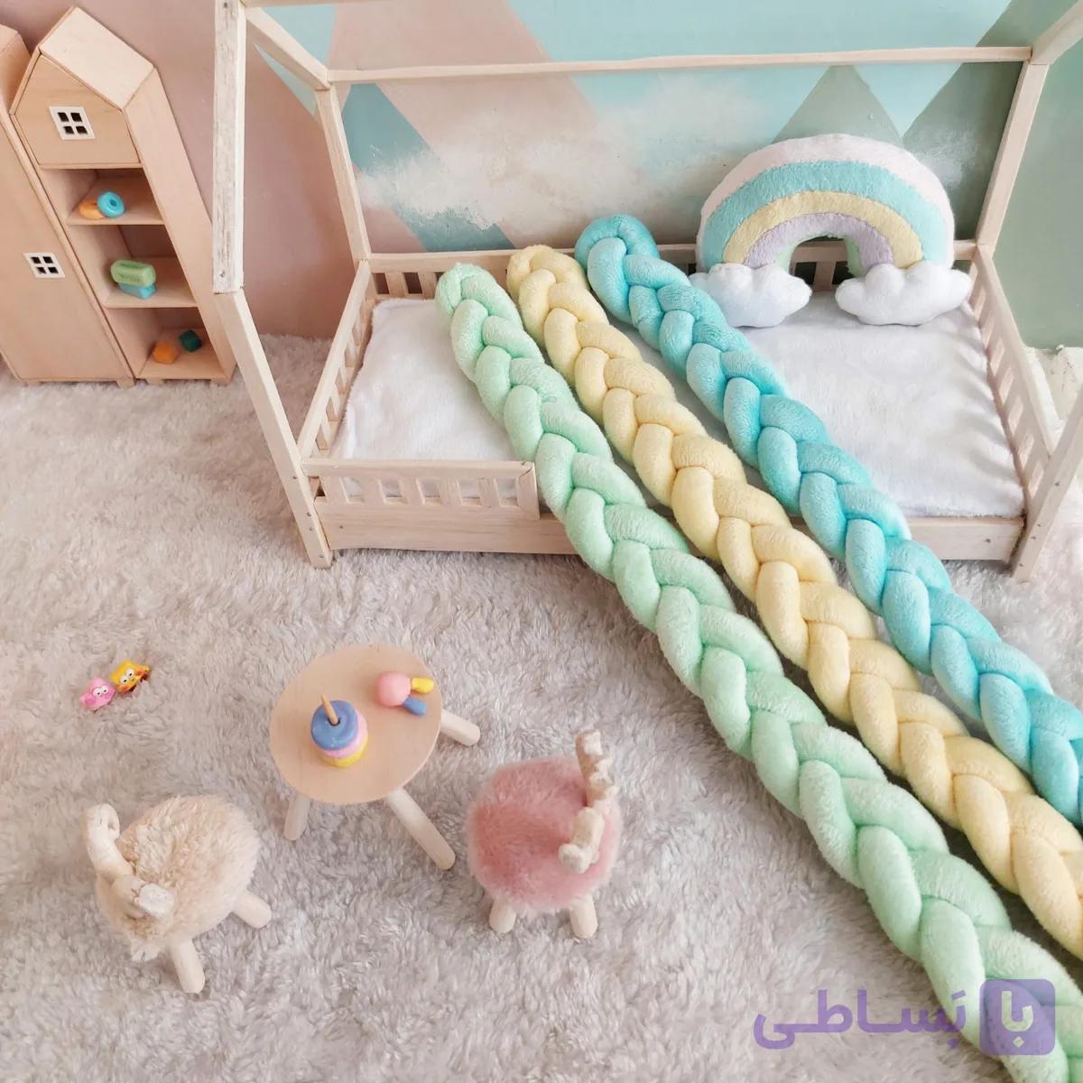 گارد تخت کودک گیس بافت مخمل عرض ۲۰ سانتیمتر سایزهای مختلف