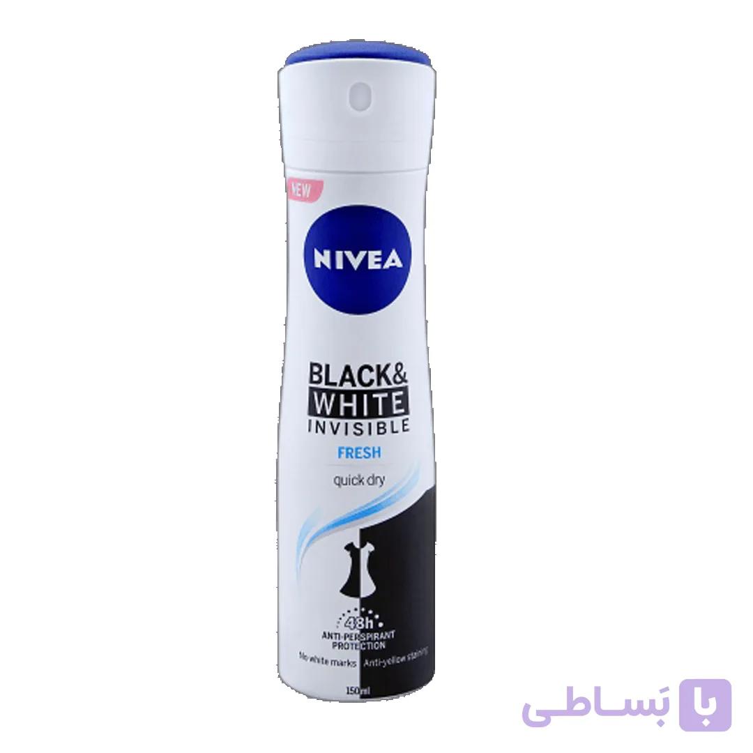 اسپری زنانه نیوا مدل بلک اند وایت فرش آنتی باکتریال Nivea Fresh Anti Bacterial