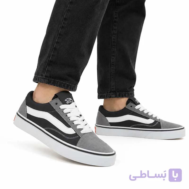 کفش ونس زنانه طوسی سفید کد 165 — تصویر 1