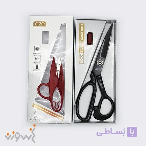 قیچی خیاطی دستی دسته مشکی آزو (PIN) سایز 12 — تصویر 1