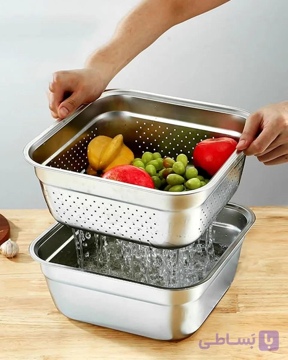 آبکش و لگن یونیک در چهارسایز — تصویر 1