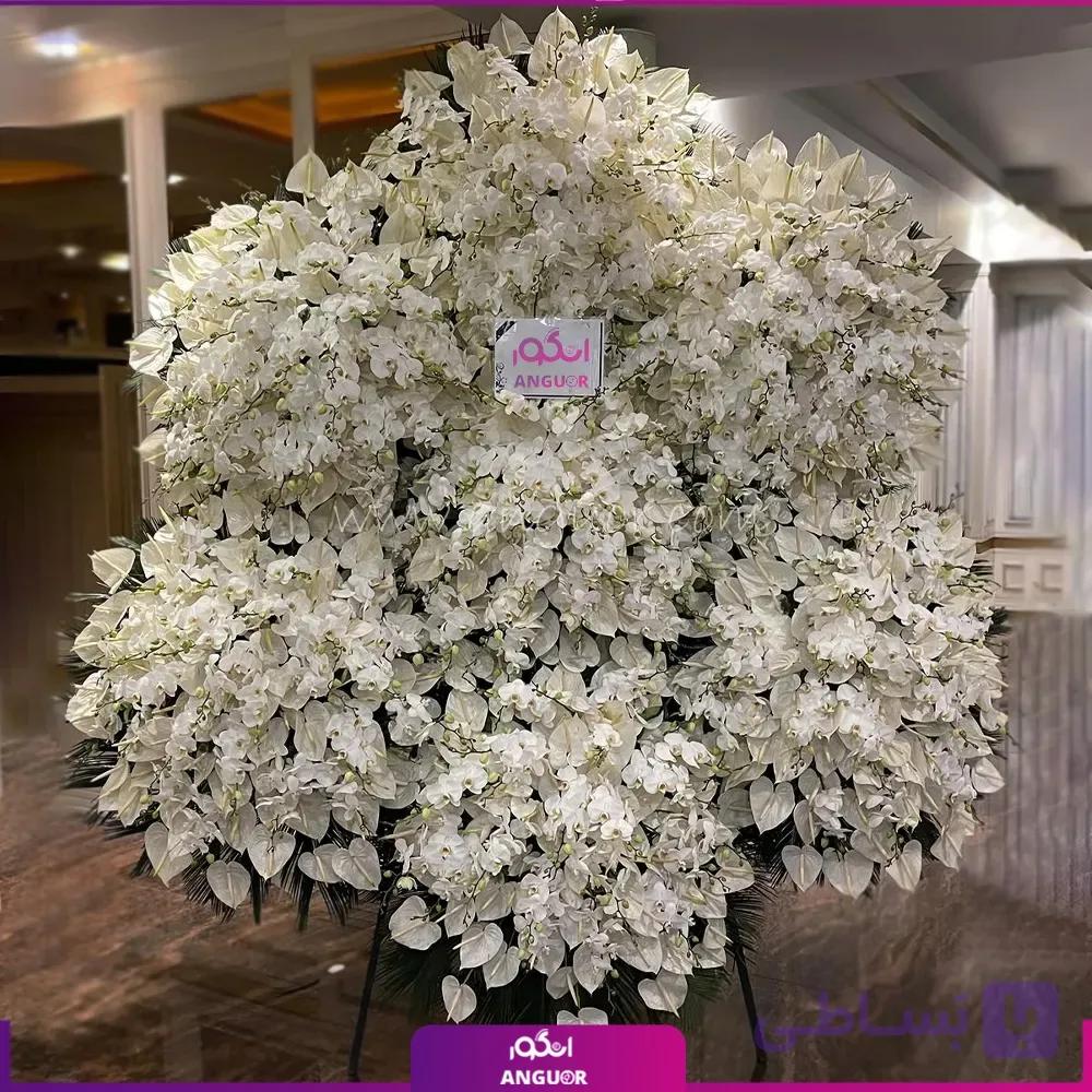 تاج گل شکوه پایدار VIP (گل آنتوریوم و ارکیده) — تصویر 1