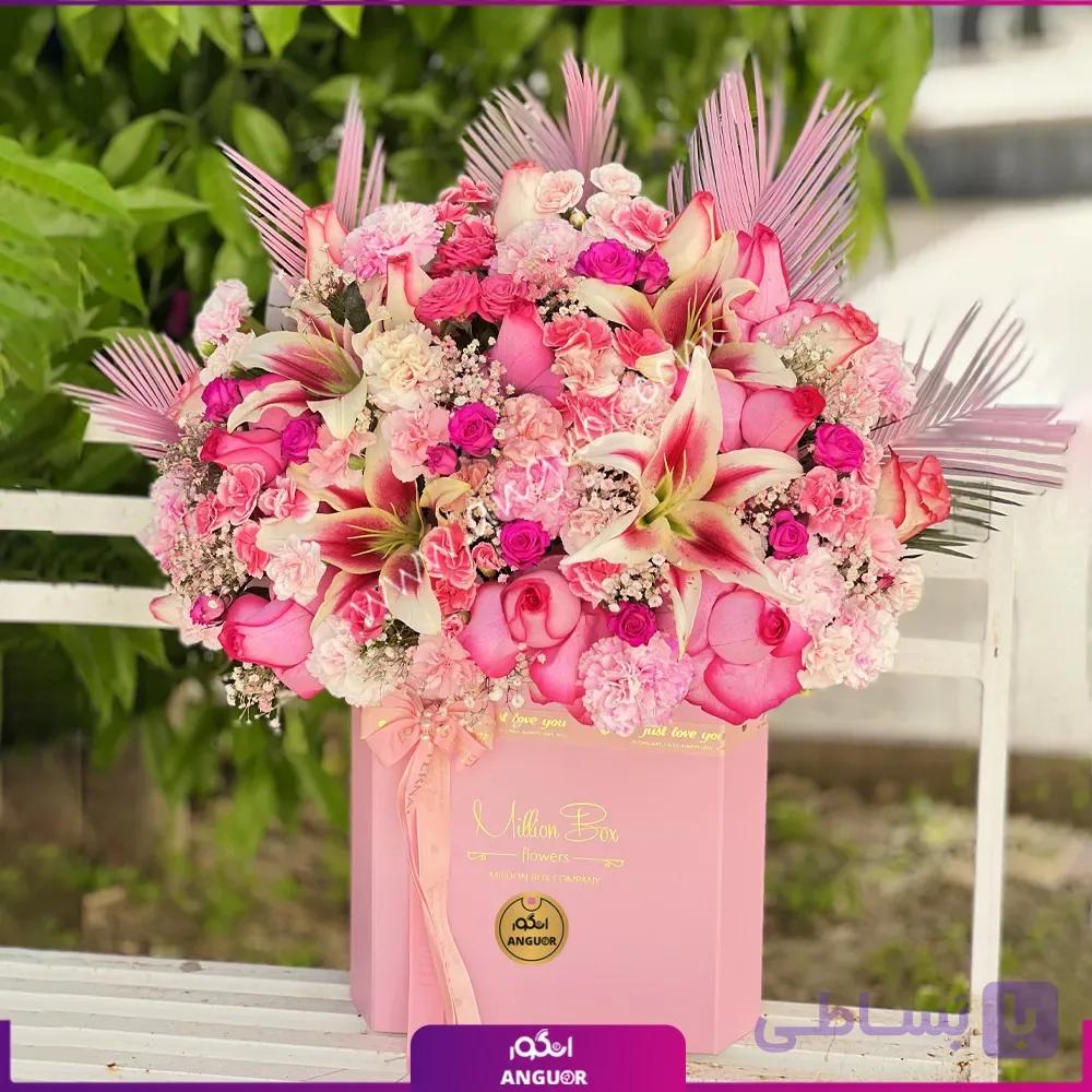 باکس گل لاکچری صورتی