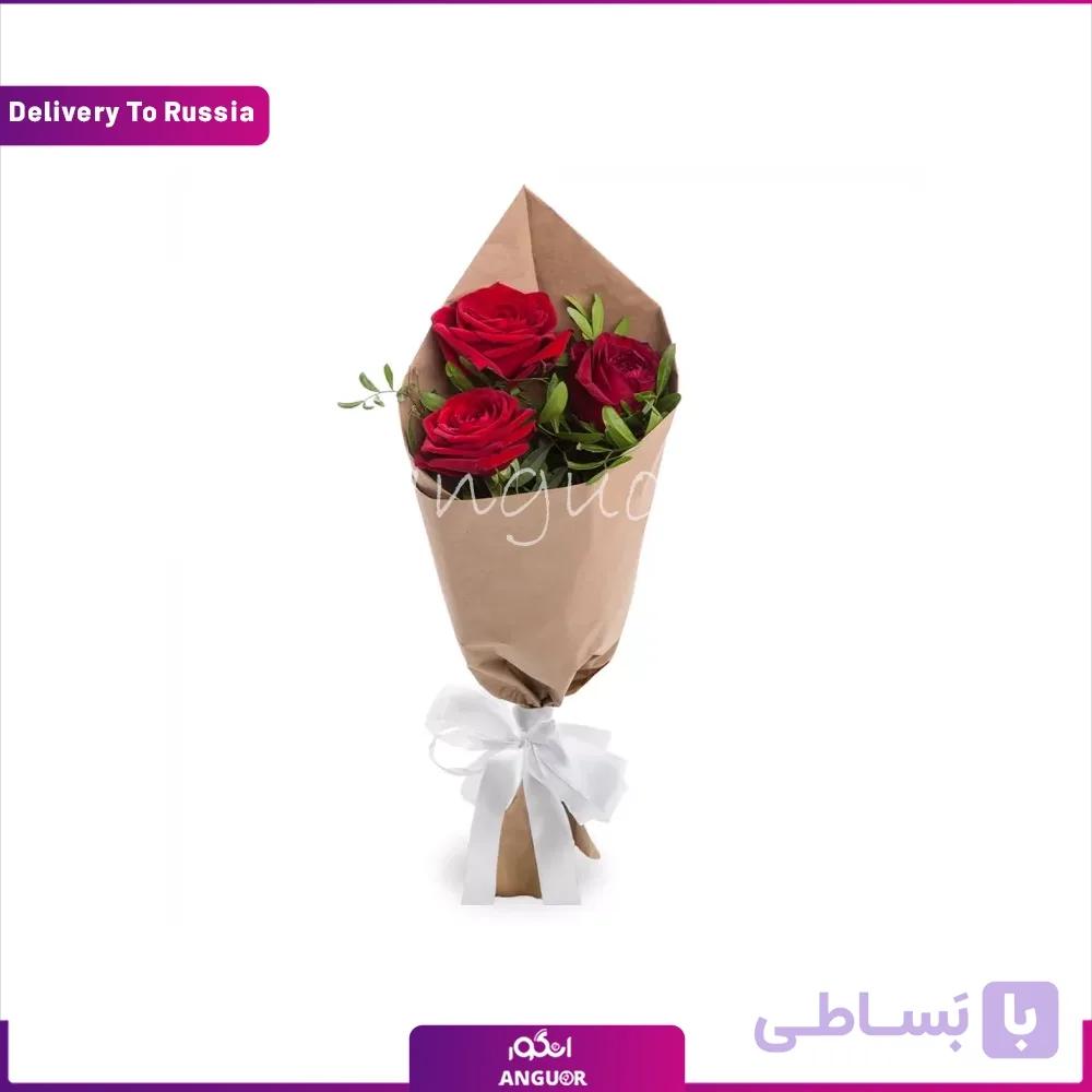 دسته گل رز 3 شاخه (تحویل در امارات) — تصویر 1