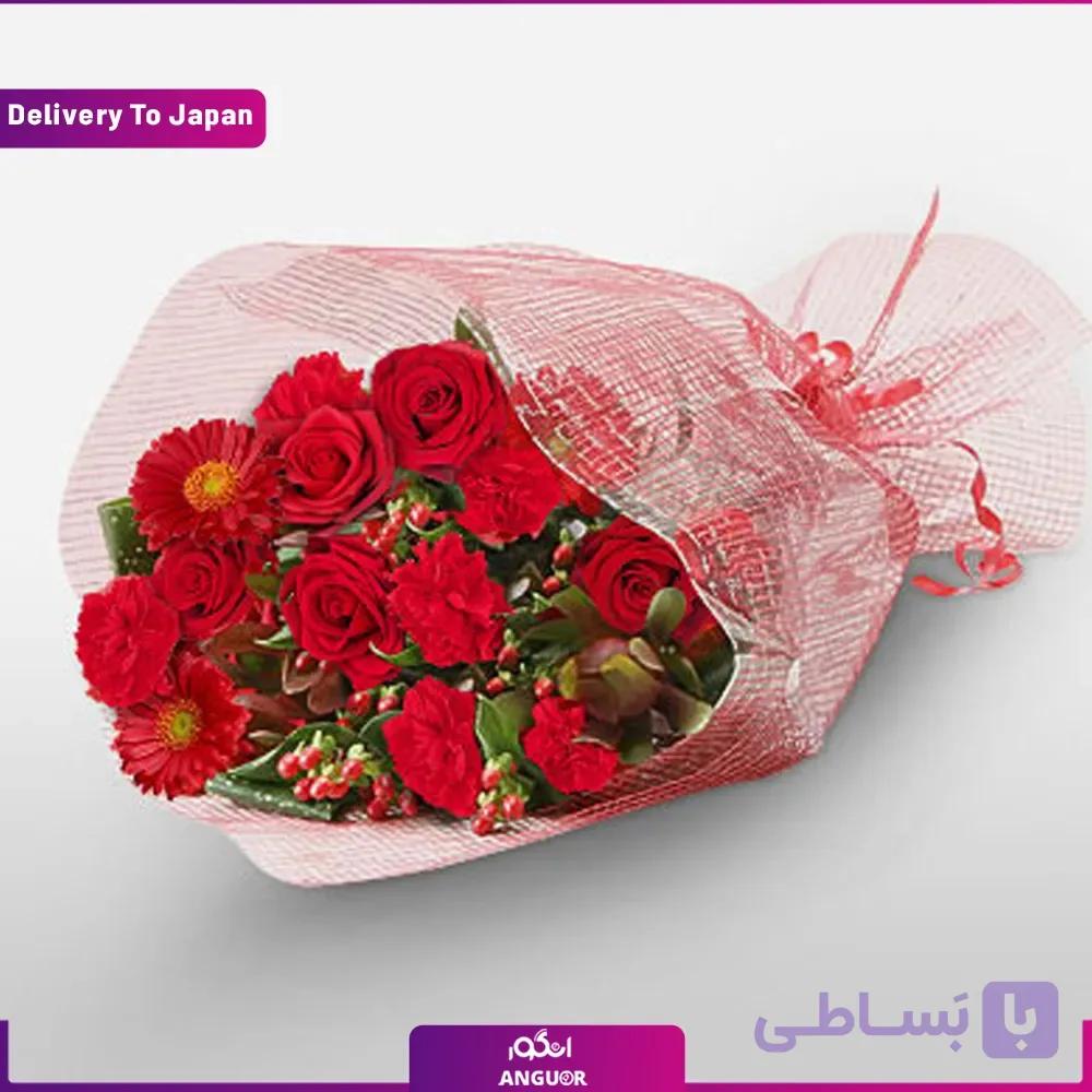 دسته گل رز و خرس (ارسال به ژاپن)