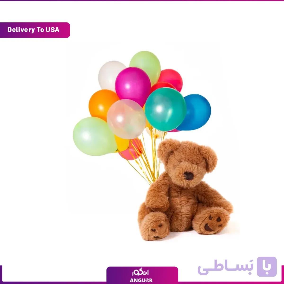 (Delivery to USA) Balloons & Teddy Bear