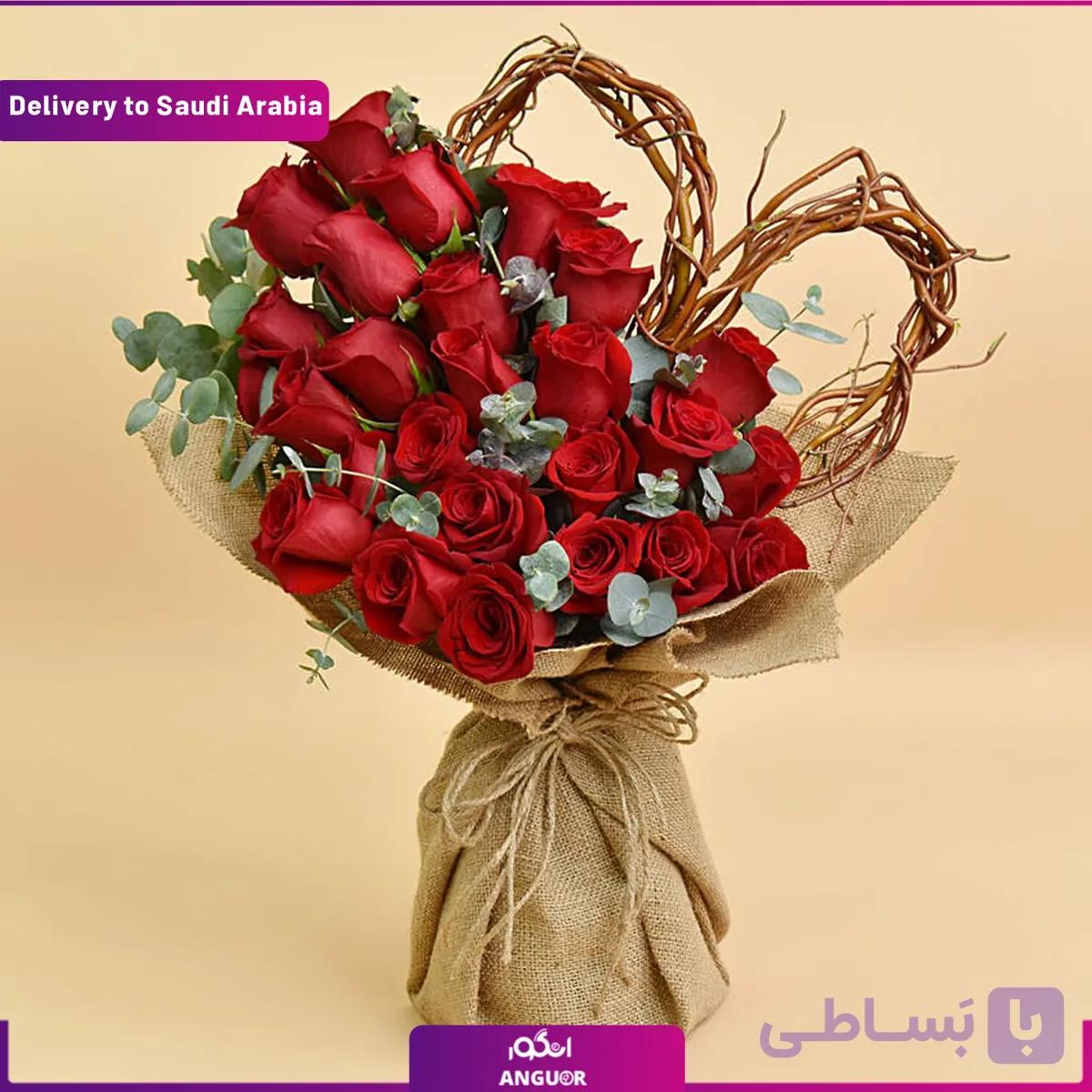 دسته گل رز مینیاتوری عشق (تحویل در عربستان) — تصویر 1