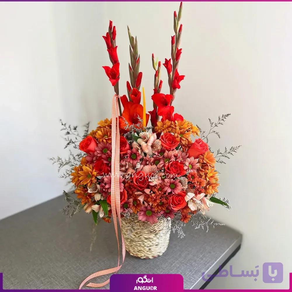 سبد گل غروب طلایی