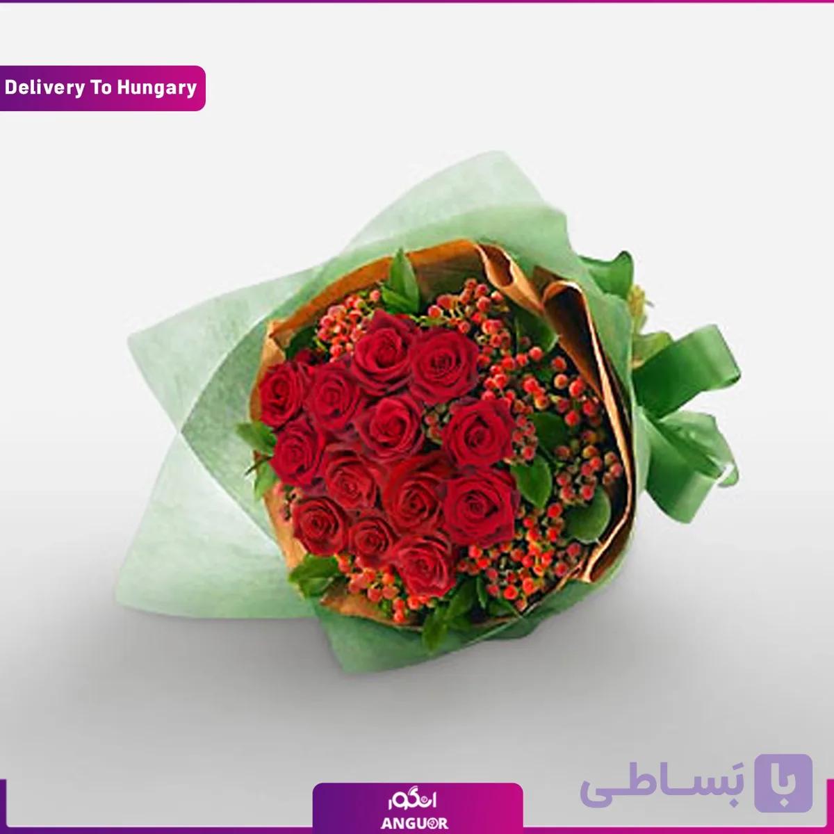 دسته گل رز قرمز (تحویل در مجارستان)