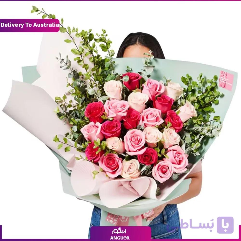 دسته گل رز قرمز 24 شاخه (ارسال گل به استرالیا)