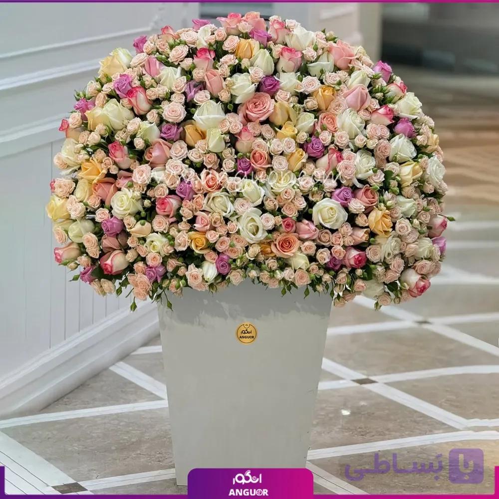 باکس گل هارمونی رز های عاشقانه (یکطرفه)