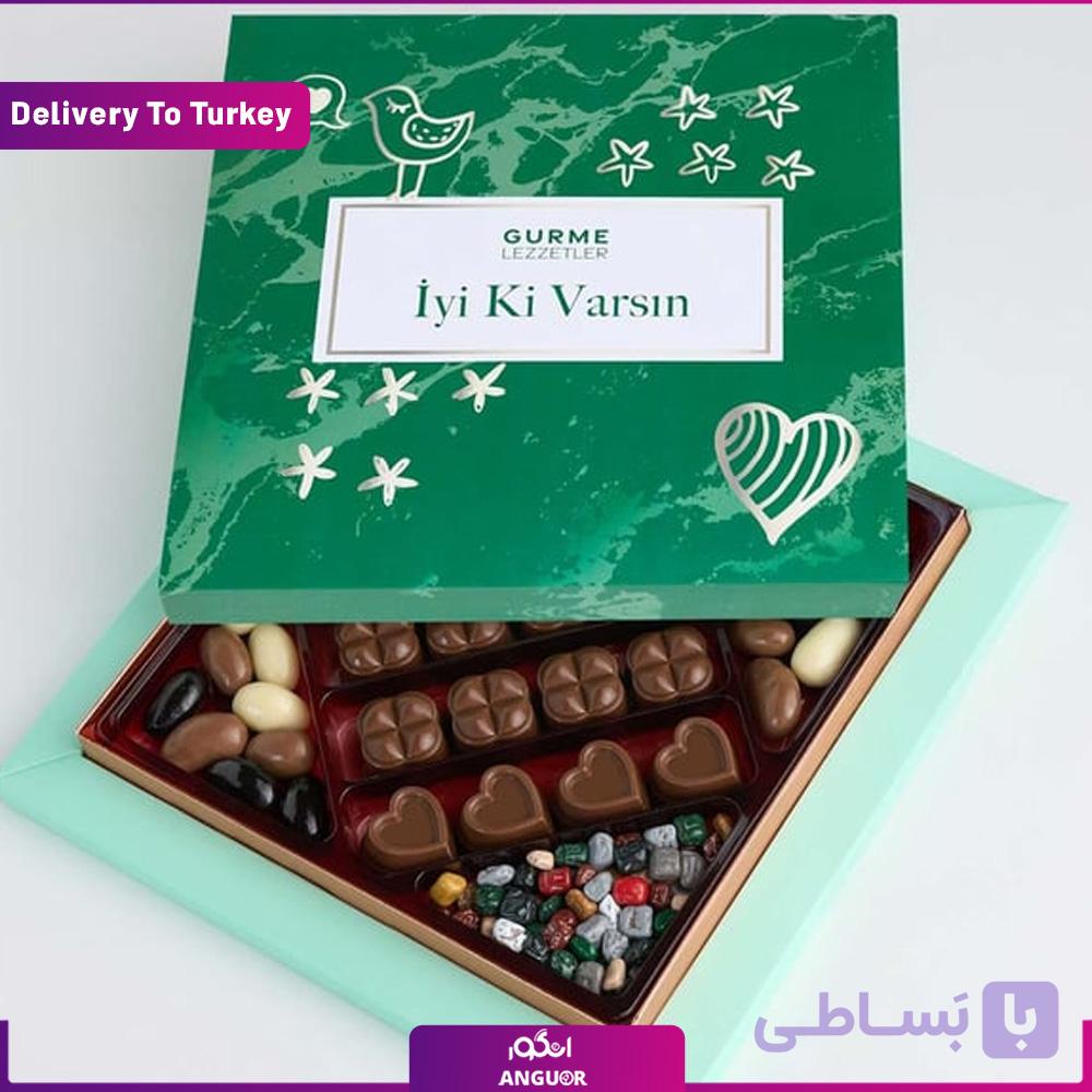 شکلات طرح منشوری (ارسال باکس گل به ترکیه)
