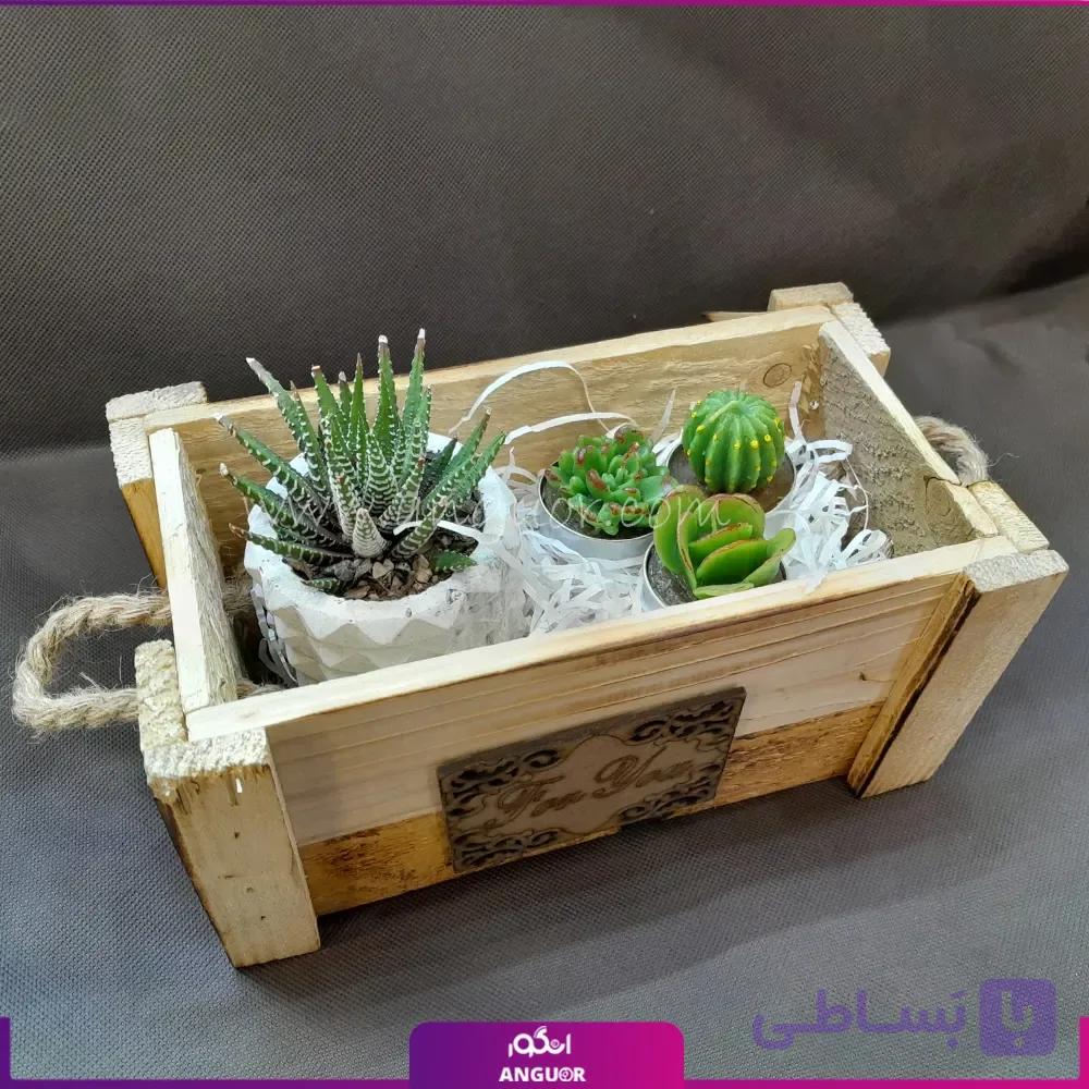 جعبه گل به همراه شمع گیاهی — تصویر 1
