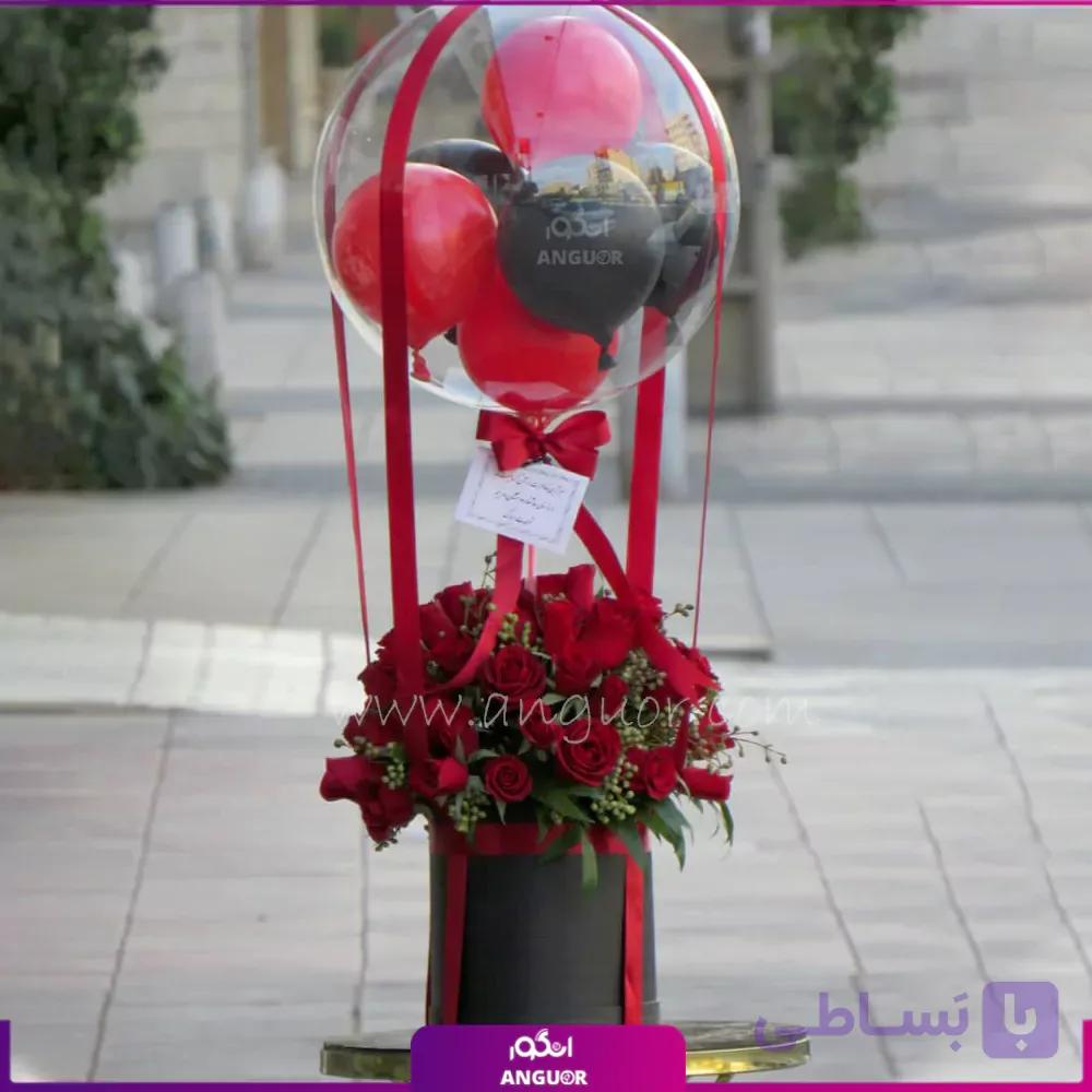 جعبه گل تولد سومیا + بادکنک — تصویر 1