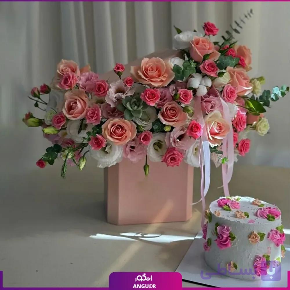 باکس گل و کیک طعم شیرین زندگی