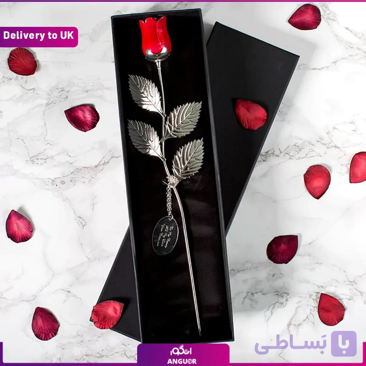 Personalised Silver Plated Rose (Delivery to UK) — تصویر 1