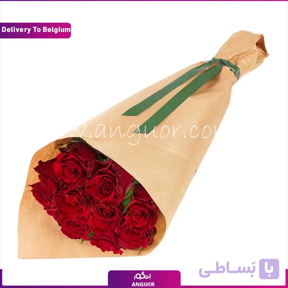 دسته گل 10 شاخه رز قرمز (تحویل در یونان)