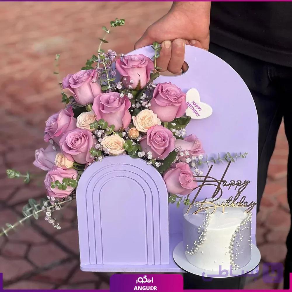 باکس گل تولد بنفشه