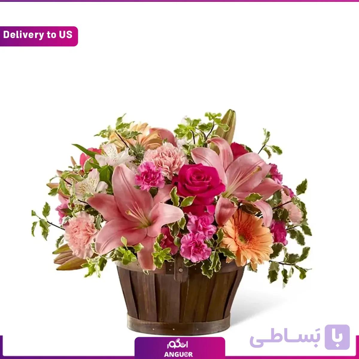 (Delivery to USA) Garden of Lily Basket — تصویر 1