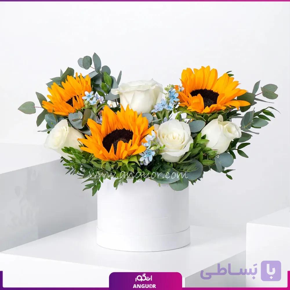 باکس گل آفتابگردان و رز