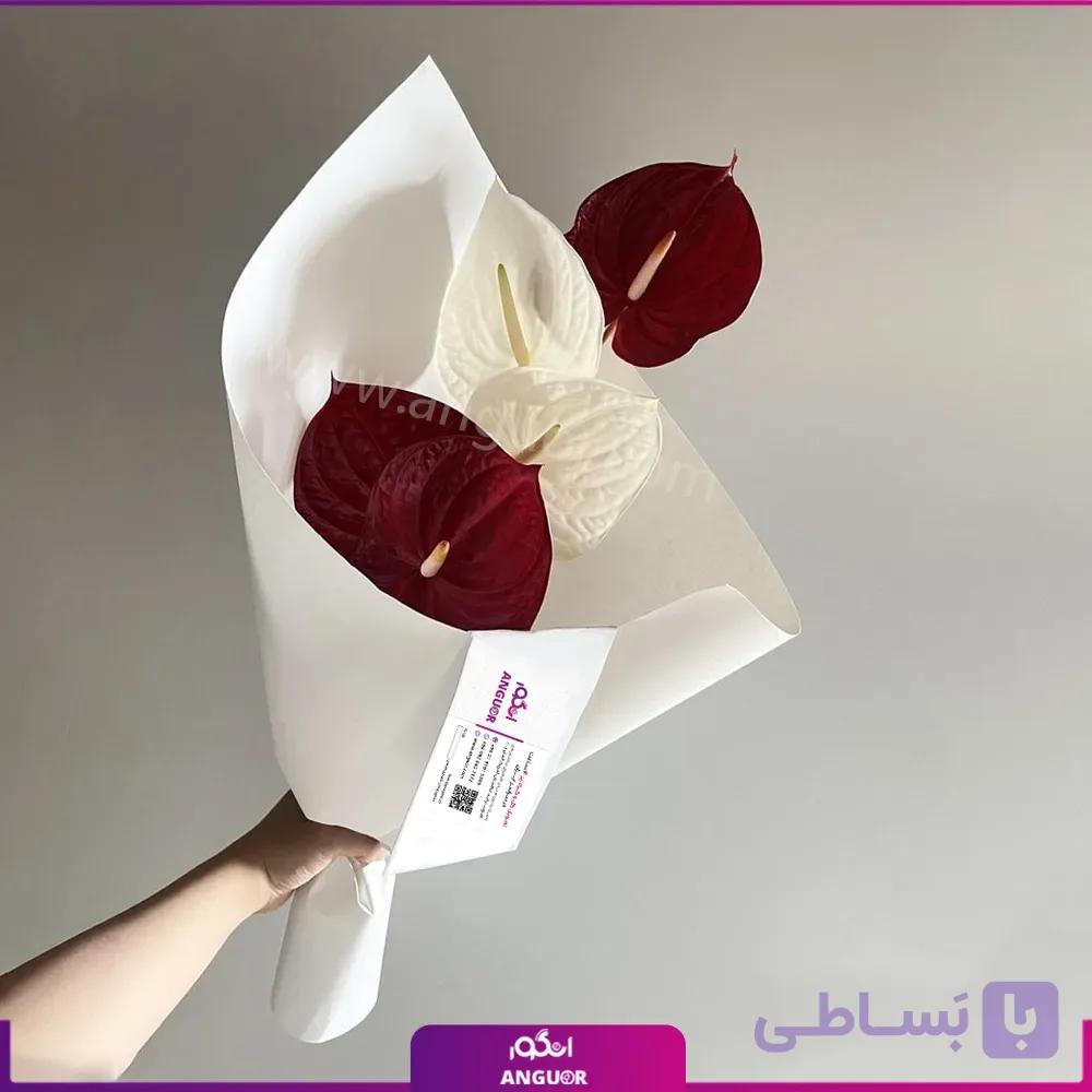 دسته گل 4 شاخه آنتوریوم
