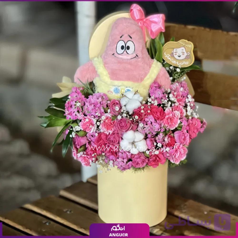 باکس گل و عروسک روزت مبارک دخترم — تصویر 1