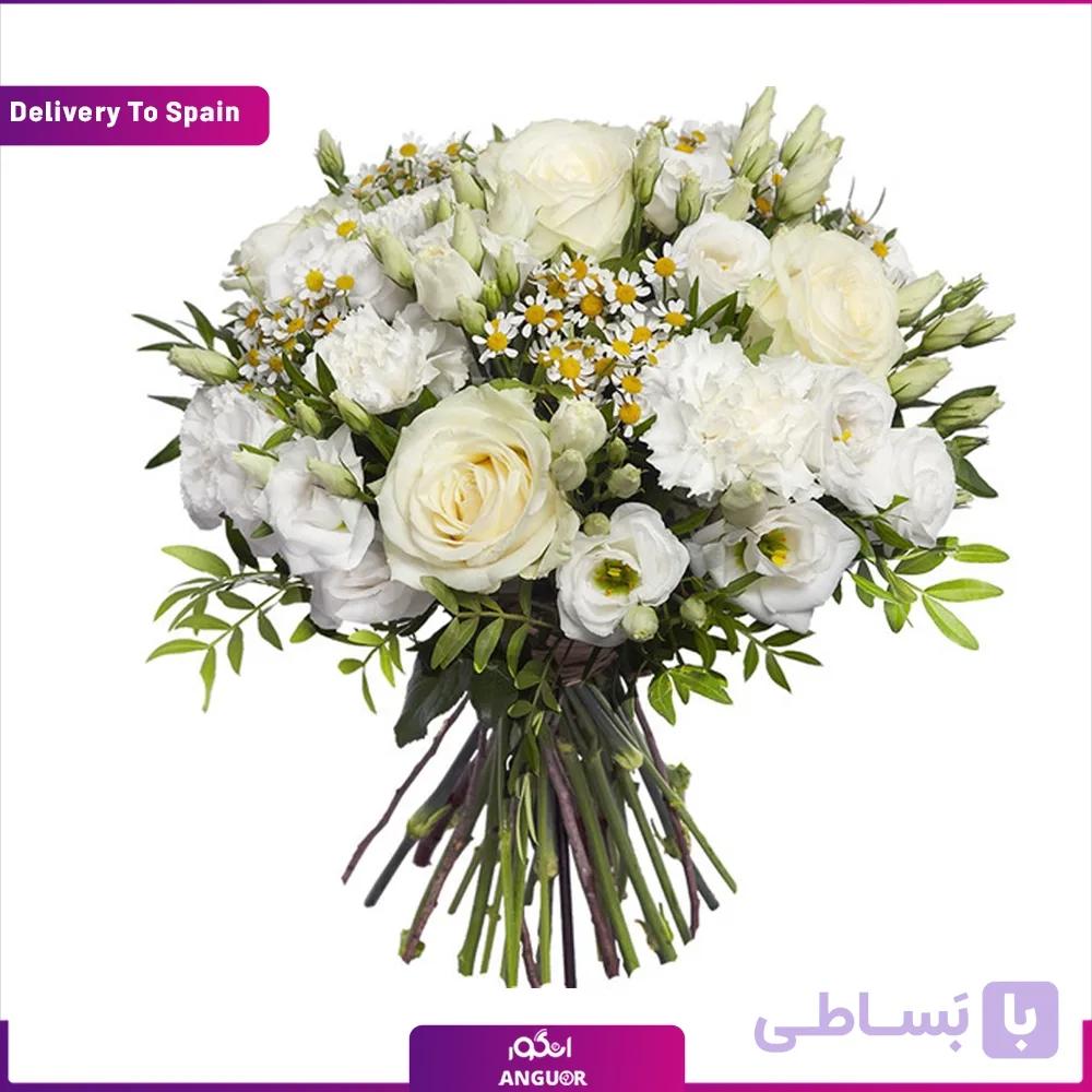 دسته گل با تم سفید (تحویل در اسپانیا)
