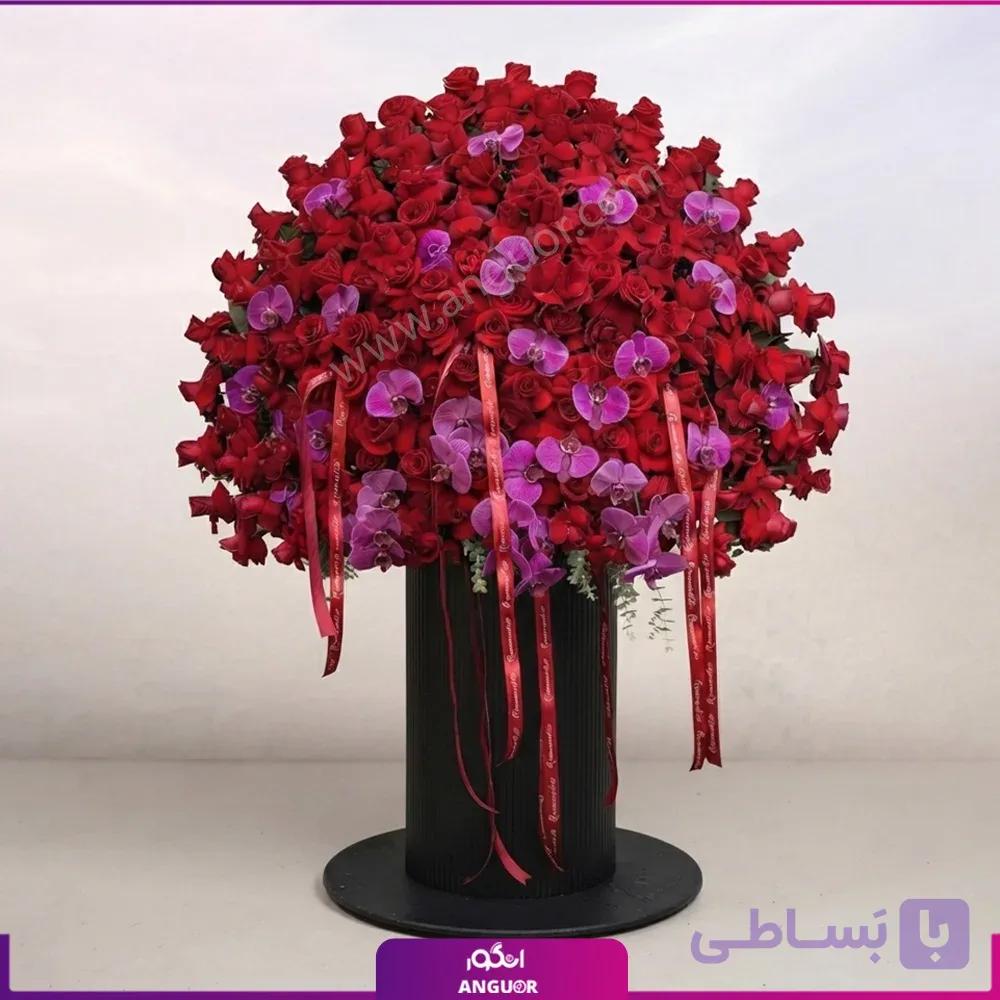 باکس گل رز قرمز طبیعی — تصویر 1