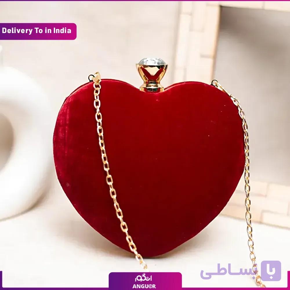 کیف قلب عاشقانه زرشکی (تحویل در هند) — تصویر 1