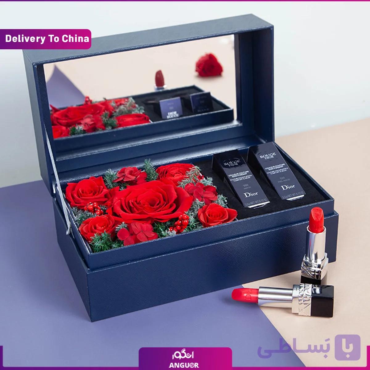 باکس گل و هدیه ویژه خانم ها (تحویل در چین)