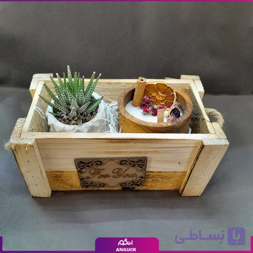 جعبه گل به همراه شمع خاص — تصویر 1
