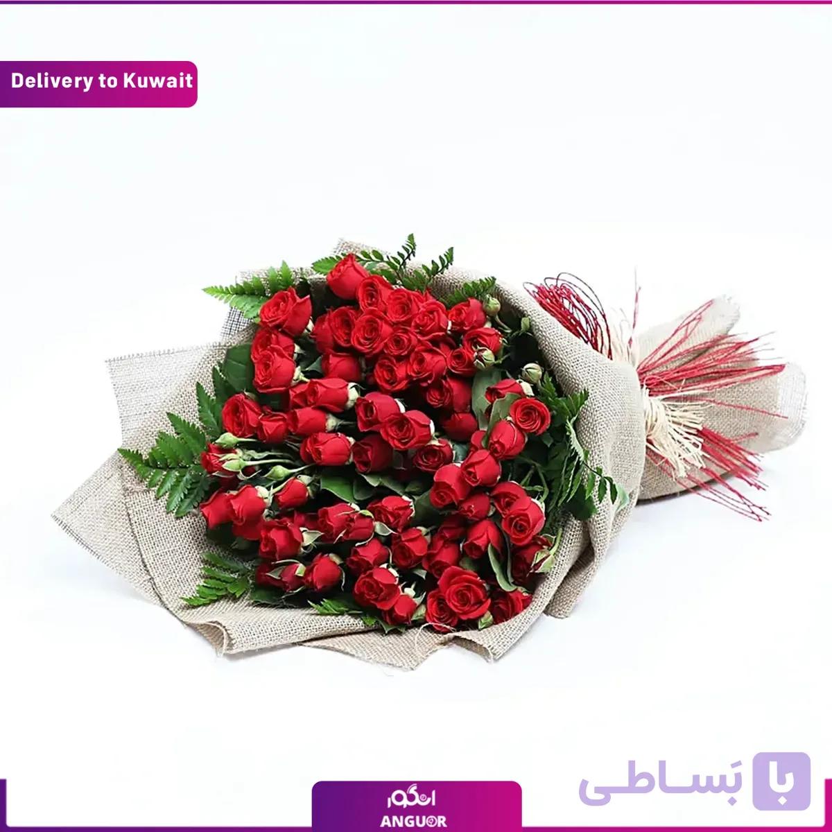 دسته گل رزمینیاتوری عاشقانه (تحویل در کویت) — تصویر 1