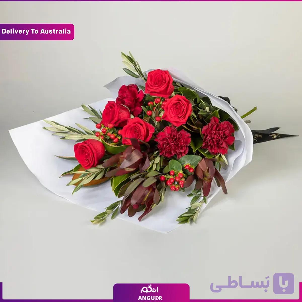 دسته گل تم سرخ (تحویل در استرالیا)