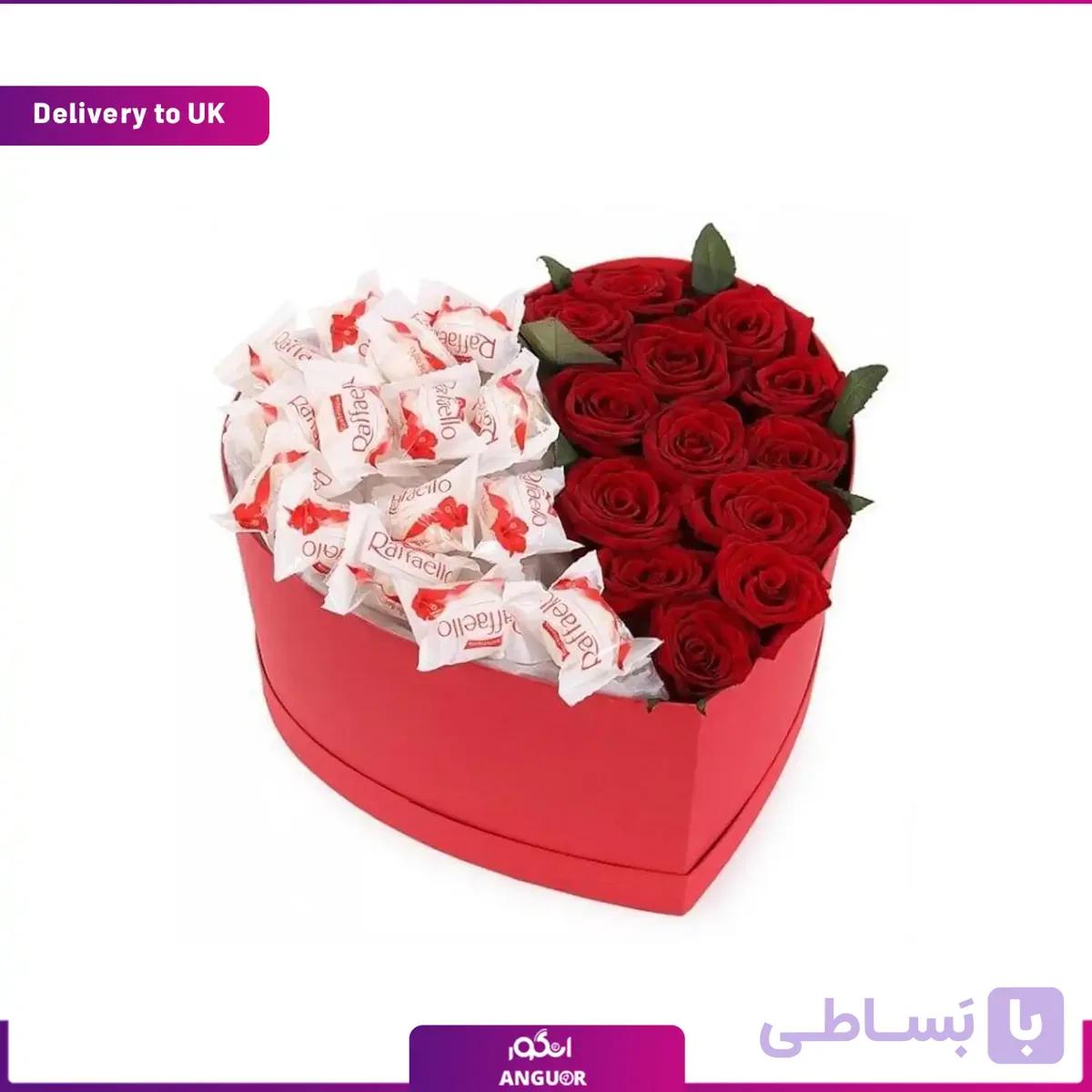 باکس تدی و جعبه گل با شکلات و بادکنک (تحویل در عمان)