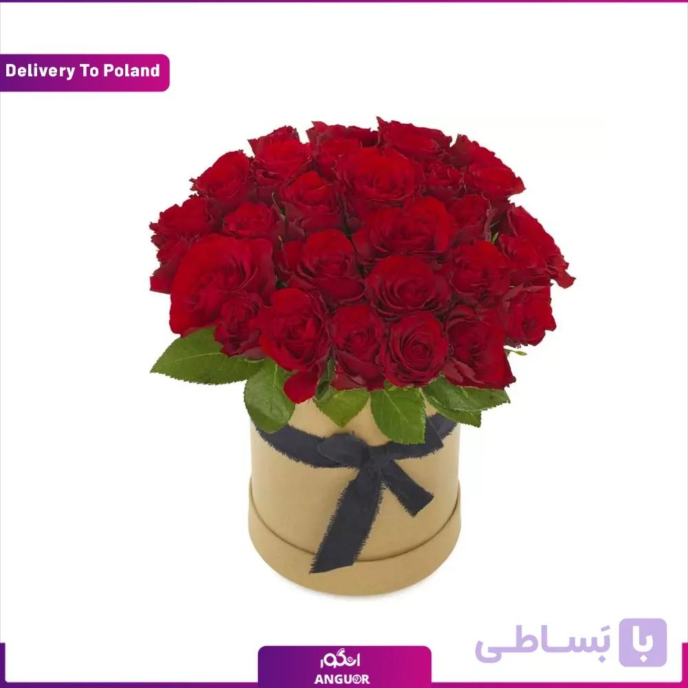 باکس گل رز قرمز 30 شاخه (تحویل در لهستان)
