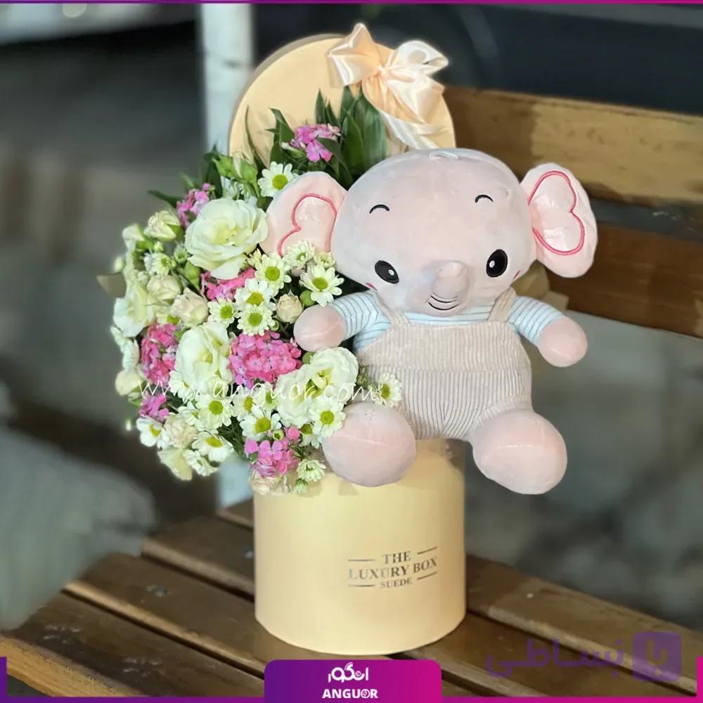 باکس گل و عروسک برای دختر