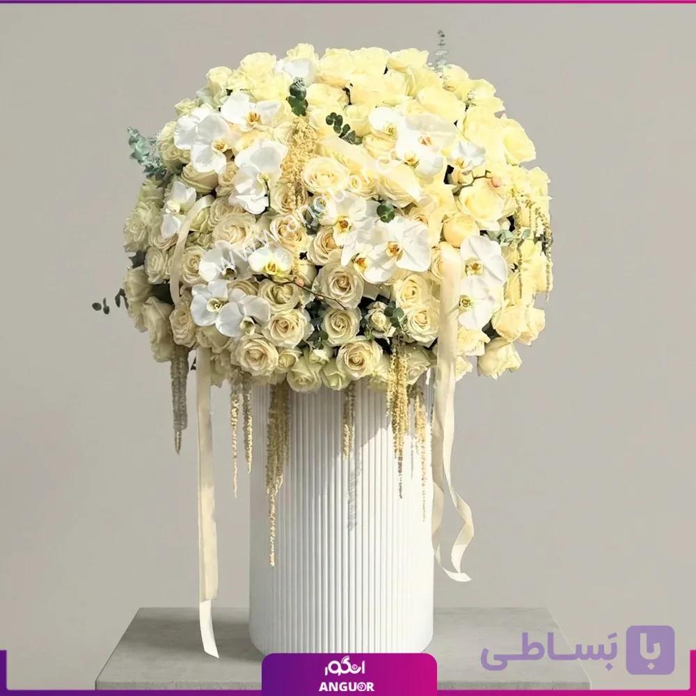 باکس گل بله برون لاکچری با رز و ارکیده — تصویر 1