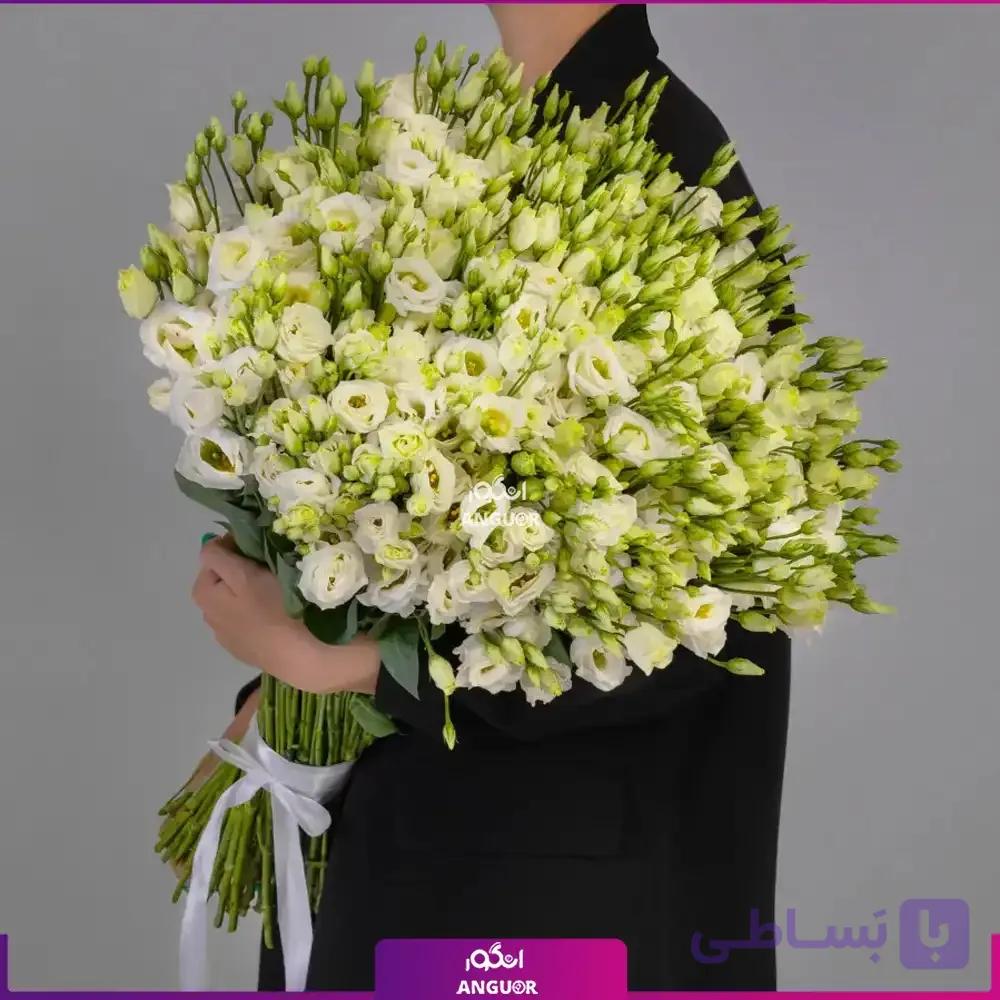 دسته گل بزرگ لیسیانتوس سفید — تصویر 1