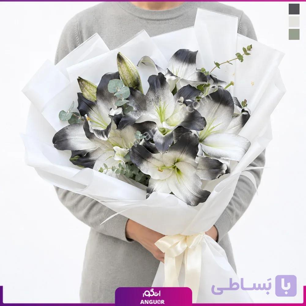 دسته گل لیلیوم مشکی