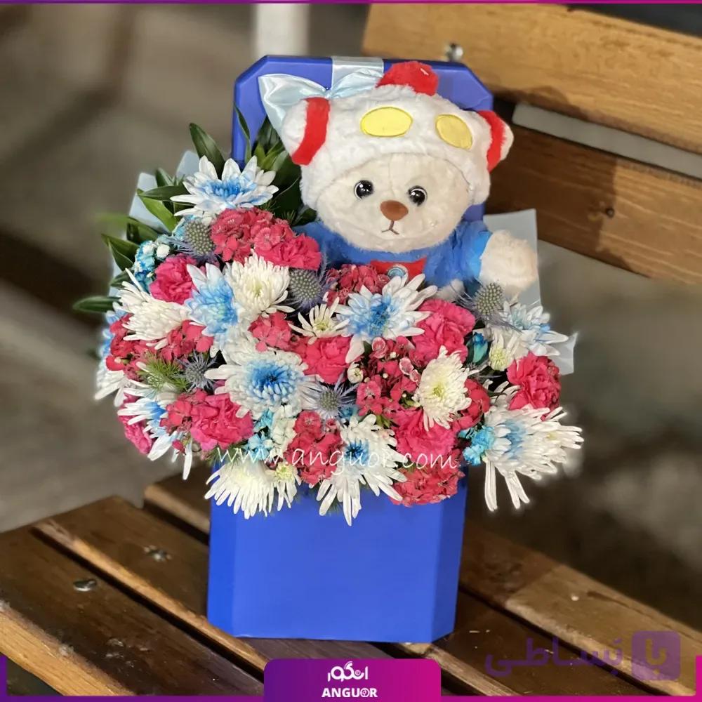 باکس گل و عروسک برای نوزاد — تصویر 1