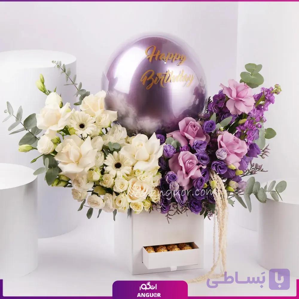 باکس گل مجلل تولدت مبارک — تصویر 1