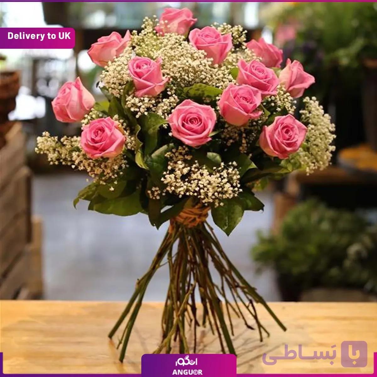 دسته گل رز و عروسک خرگوش (Delivery to UK)