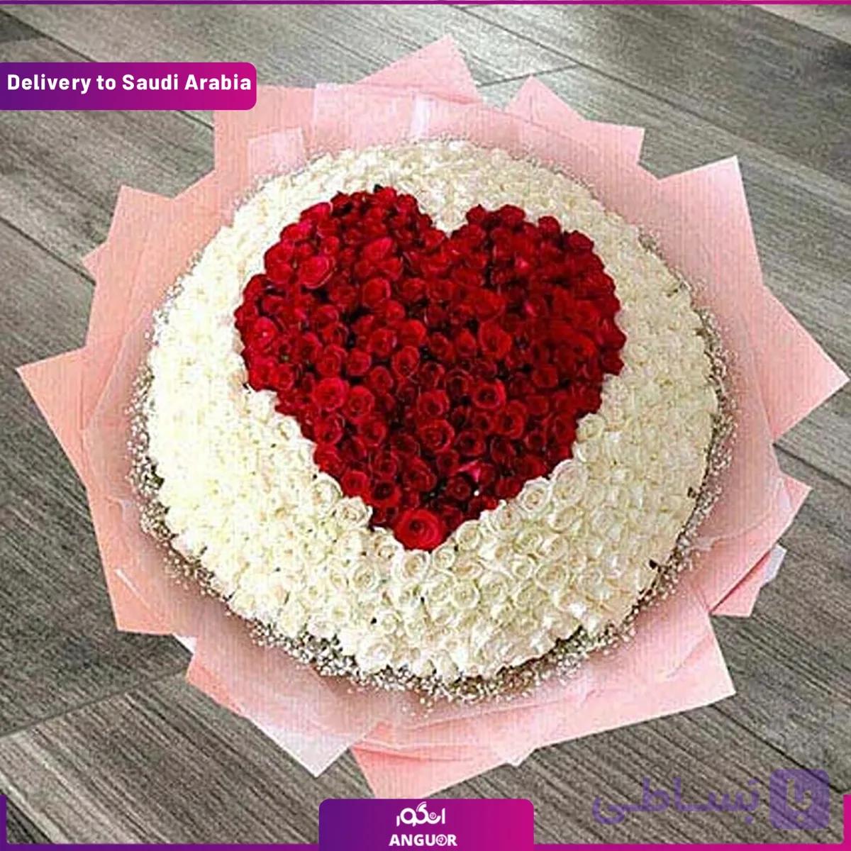 400شاخه گل رز قلبی (تحویل در عربستان)