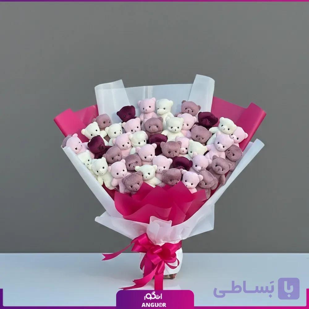 دسته گل با خرس های تدی برای ولنتاین