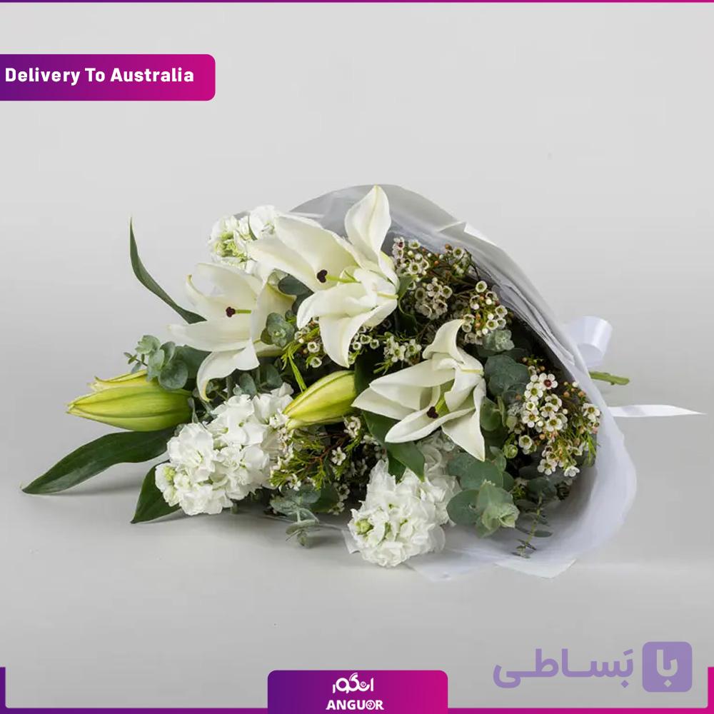 دسته گل لیلیوم سفید(تحویل در استرالیا)