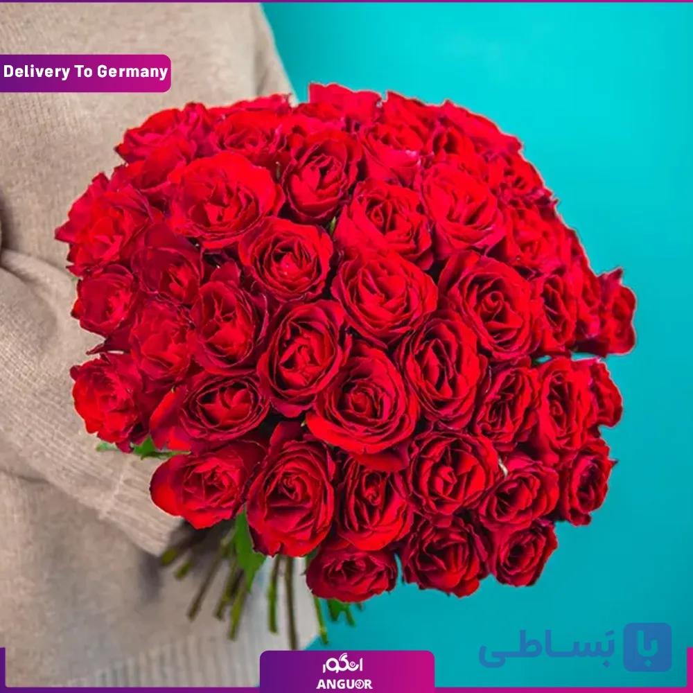 دسته گل رز قرمز 50 شاخه (ارسال گل به آلمان)