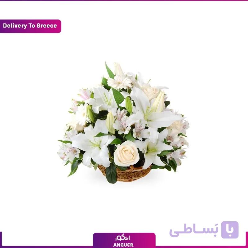 سبد گل تم سفید (تحویل در یونان)