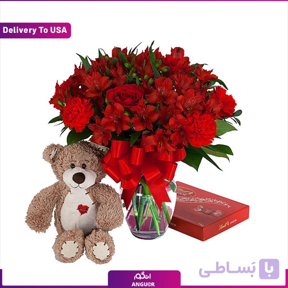 پک گل، عروسک و شکلات (تحویل در امریکا)