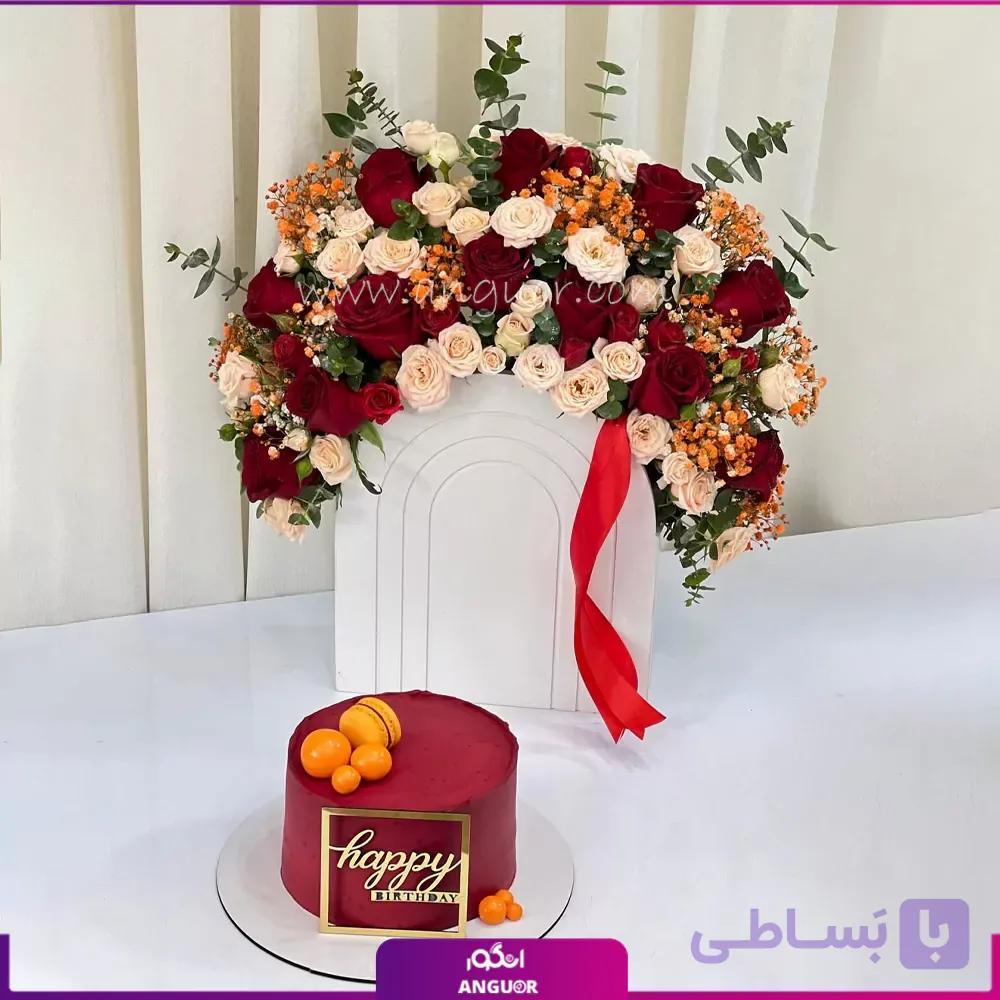 باکس گل و کیک رویای عاشقانه