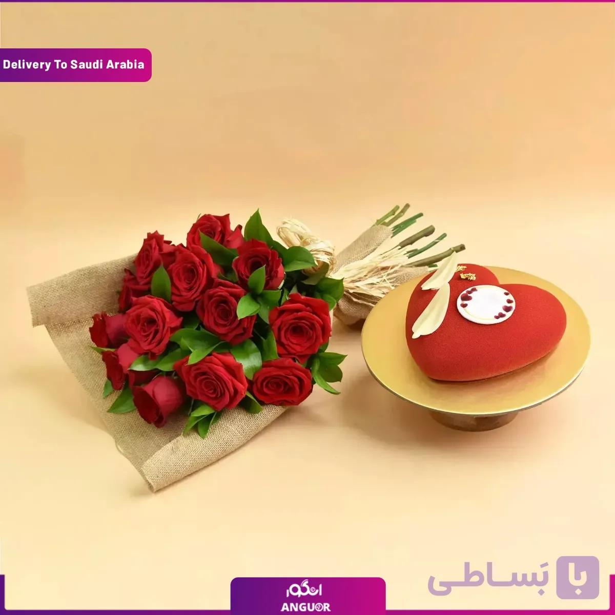 دسته گل با کیک (تحویل در امریکا)